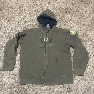 CRB Men’s XL Hoodie 1982 Division Champions Olive Green Full Zip Graphic